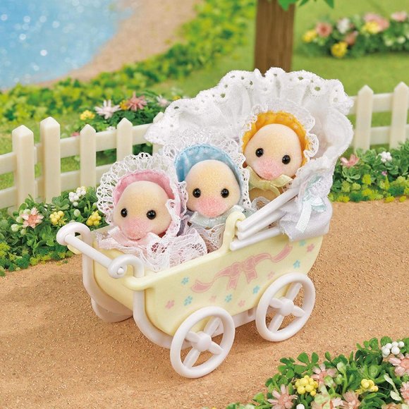 Calico Critters Baby DUCK Triplets With Pram Sylvanian Families Limited Edition - Picture 4 of 9
